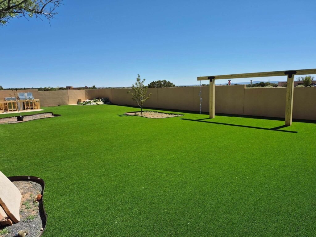 Large pet turf backyard in Albuquerque NM