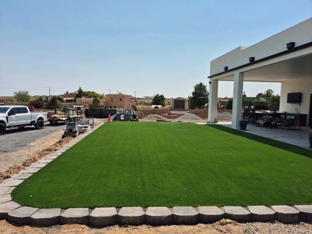 Artificial grass installation in Albuquerque New Mexico