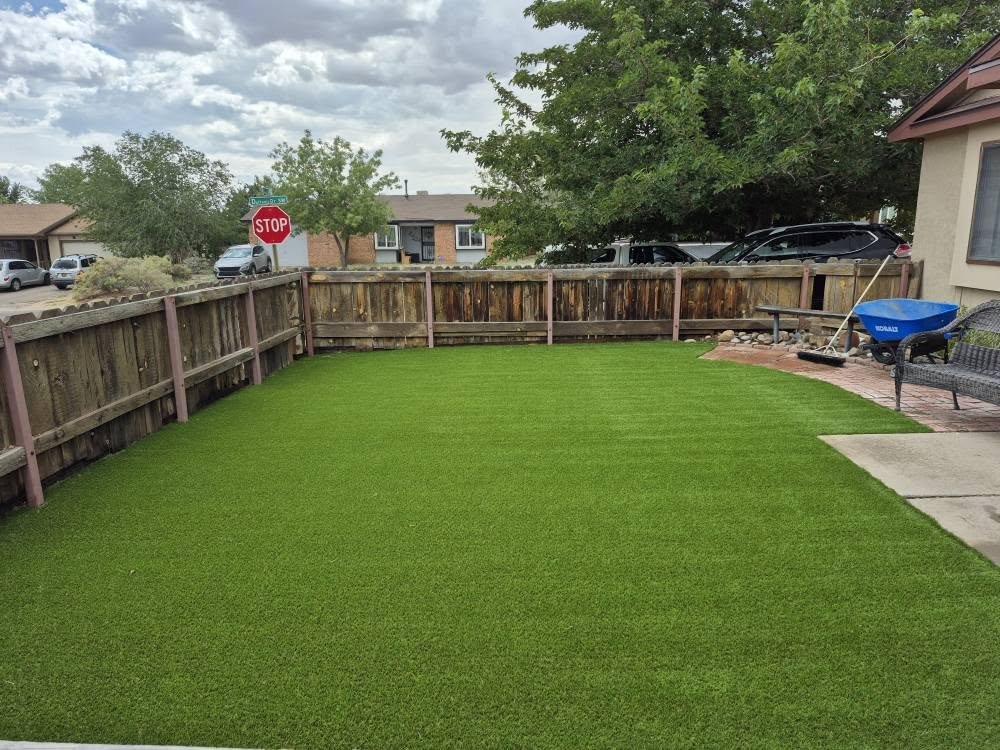 Artificial lawn installation in New Mexico