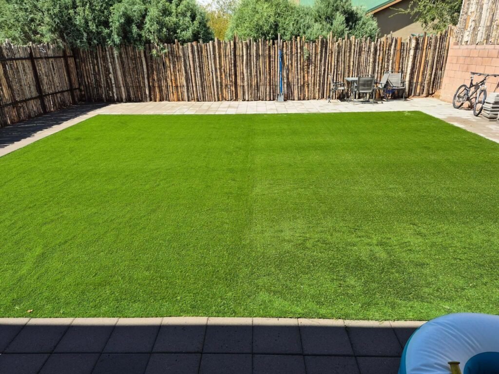 Backyard turf installation in Albuquerque NM