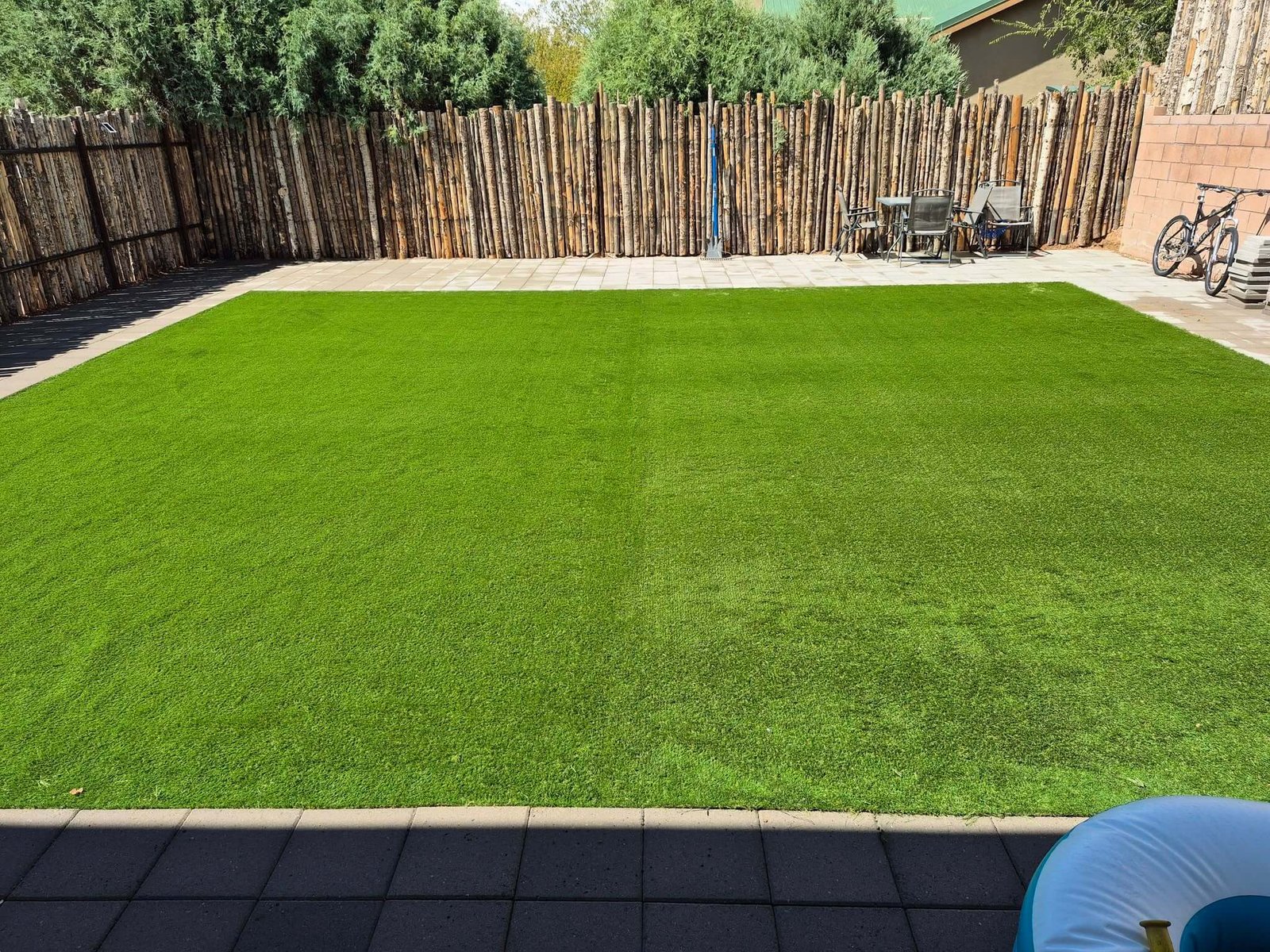 Backyard turf installation in Albuquerque NM